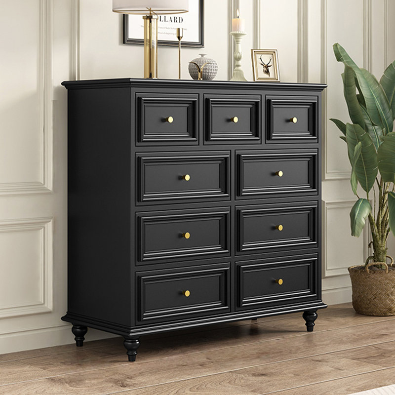 Armoire d'appoint en bois manufacturé noir massif, H 39,37 po x l 47,24 po x P 13,78 po