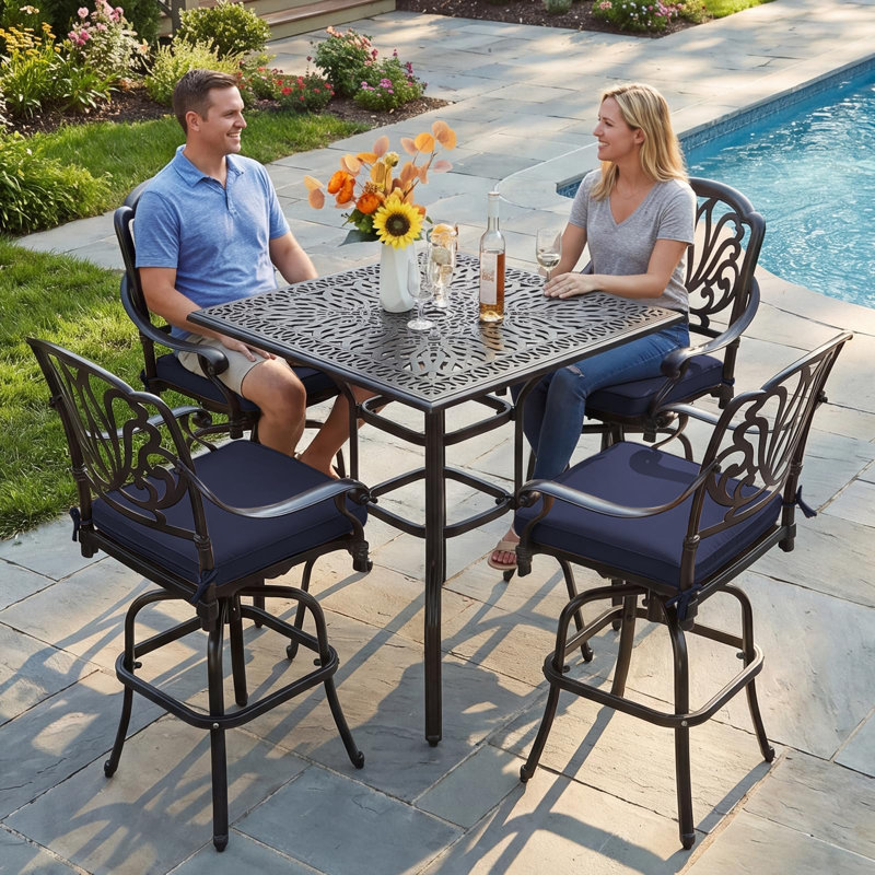 Ensemble de bar pivotant de 5 pièces Meetwarm, Navy