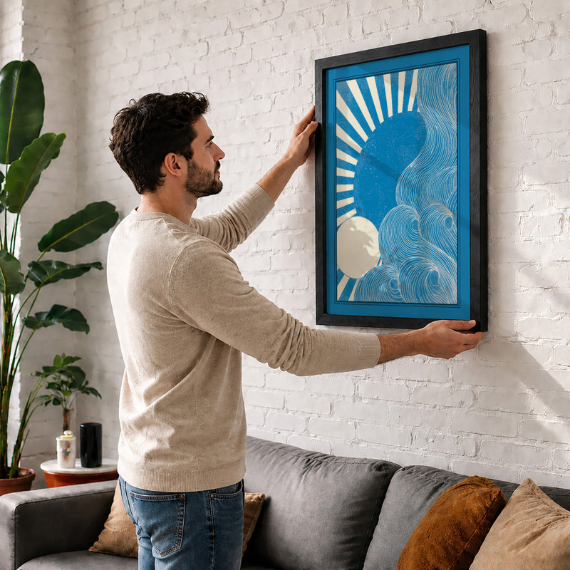 Coastal Rays Japandi - Print, A2 - 59.4 x 42.0 cm, Oak