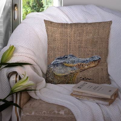 Alligator Outdoor Throw Pillow