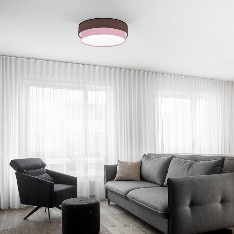Elanaz Flush Mount, Brown, Light Pink