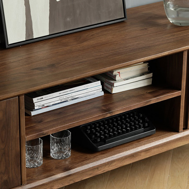 Meuble télé en bois massif de style américain, 86.61"