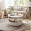 Table ronde avec panier en tissu-1214220503