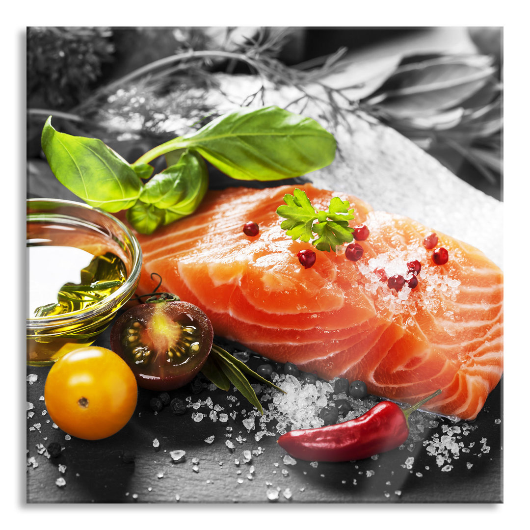 Glasbild Gourmet Seelachsfilet