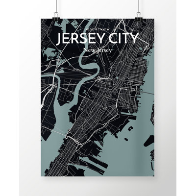 Jersey City Map - No Frame Print