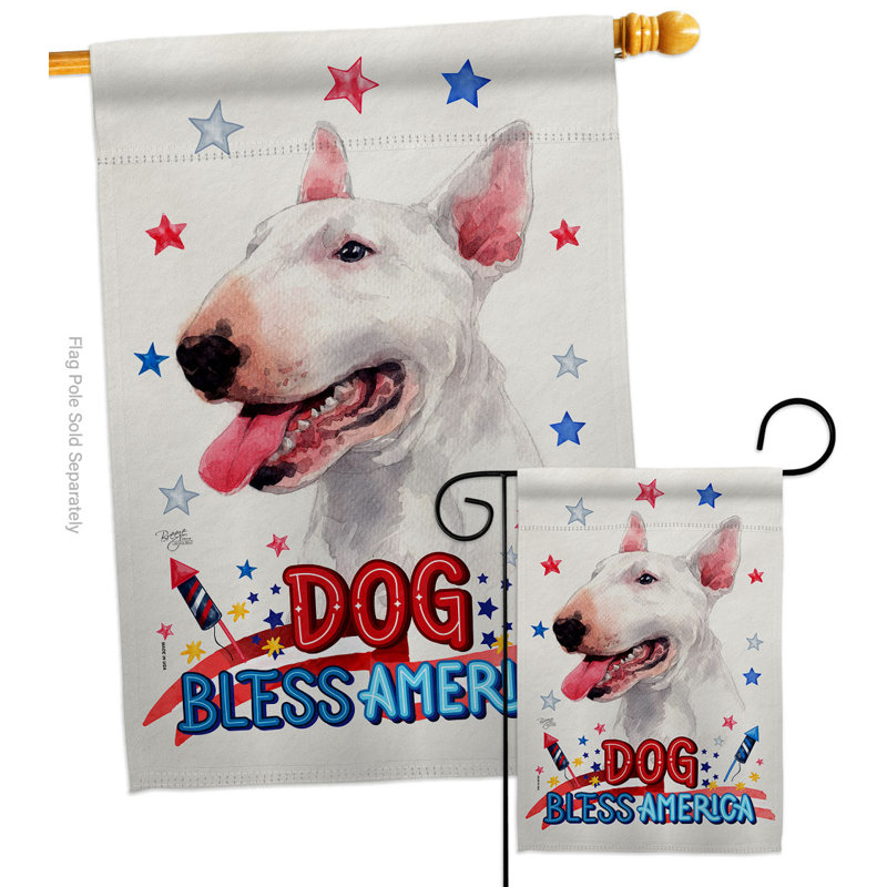 Drapeau de jardin Patriotic Bull Terrier, H 40 po x l 28 po