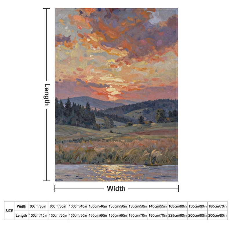 Jeté en flanelle Sunset Hills Water, 60x80in