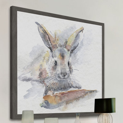« happy lapin », reproduction d’art encadrée