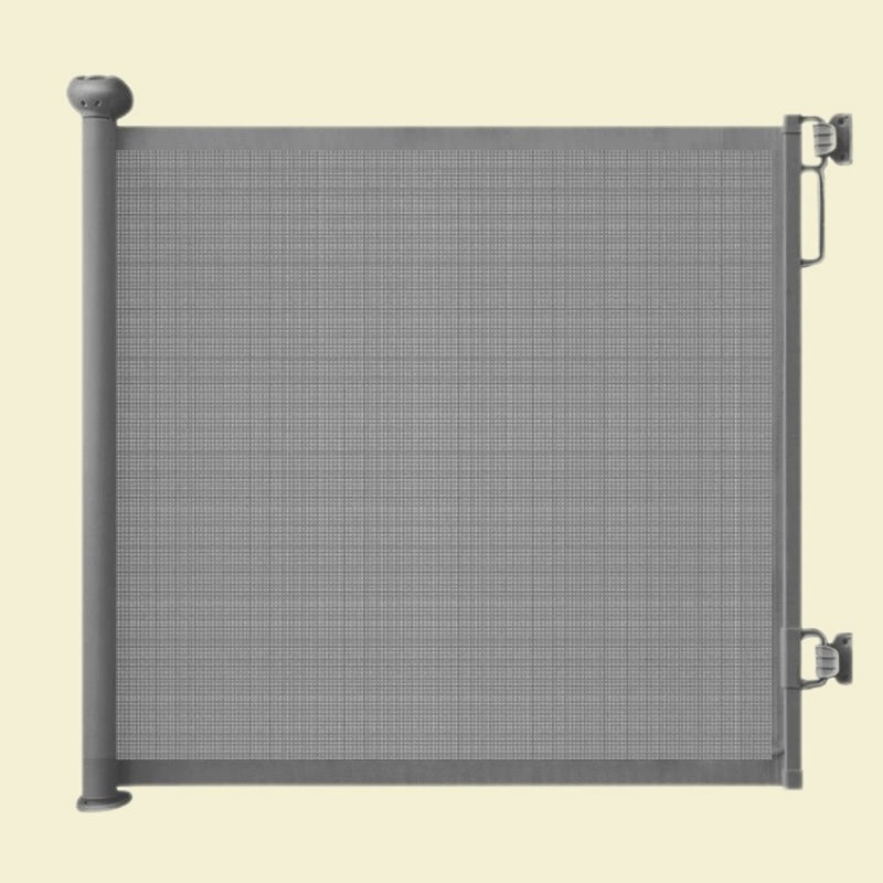 Barrière escamotable pour bébé, H 33,9 po x l 55 po x P 1,5 po, Gris