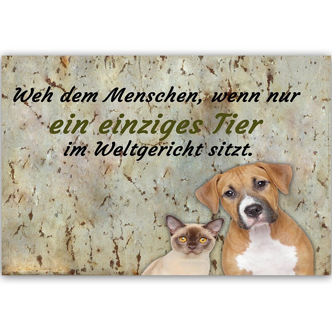 Operativer Hund und Katze - Typografie-Druck auf Leinwand