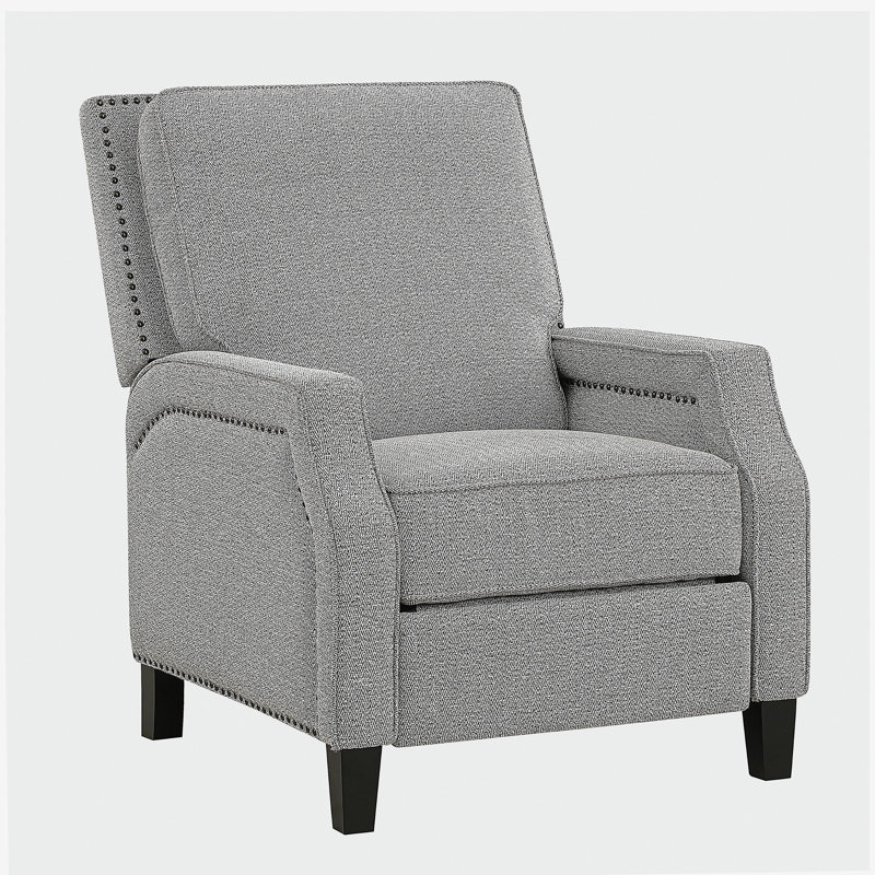 Fauteuil inclinable à dossier poussoir en tissu de chenille de style transitionnel avec repose-pieds et siège auto-inclinable 1 pièce