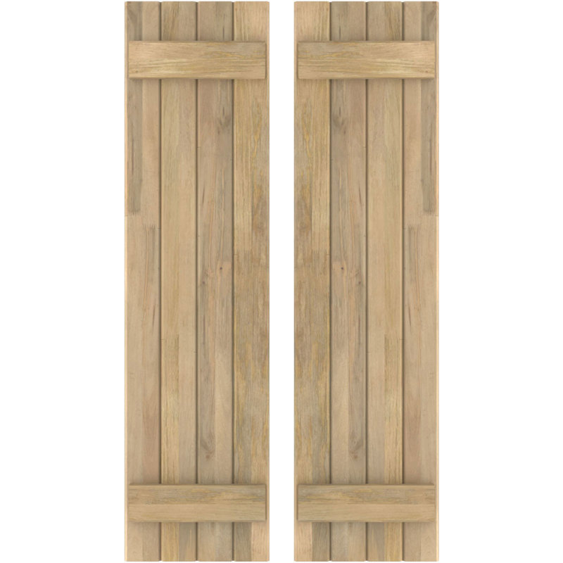 Volets de planche-n-lattes (par paire) Americraft (2 lattes), Sans finition, 14", 65"