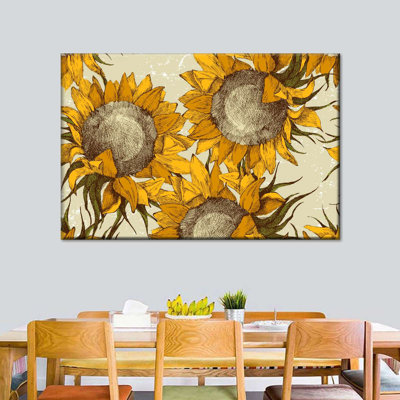 Tournesols jaunes sur toile