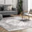 Teo Medallion Machine Washable Area Rug for Living Room Bedroom Dining Room Kitchen, Light Grey/Ivory-1604779477