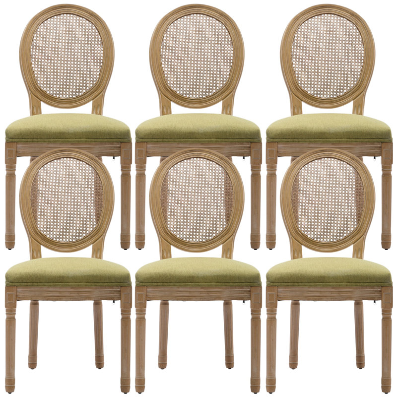 Amando 19.7'' H Upholstered Side Chair, Olive Green, Oak Wood