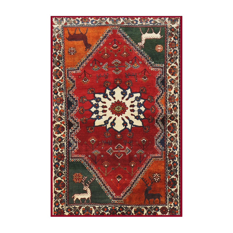 Tapis oriental rouge et bleu, Rectangle 7 pi x 9 pi