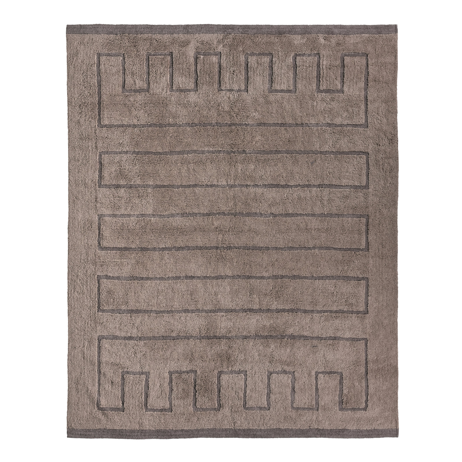 Pelagia Handmade Geometric Brown Area Rug, Rectangle 6' x 9'