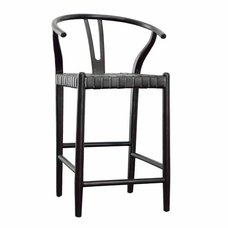Tabouret de comptoir en teck Bernice
