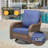 3 Pieces Outdoor Furniture Set with Swivel Gliders, Durable Wicker Patio Kiven for Porch and Backyard-304313557