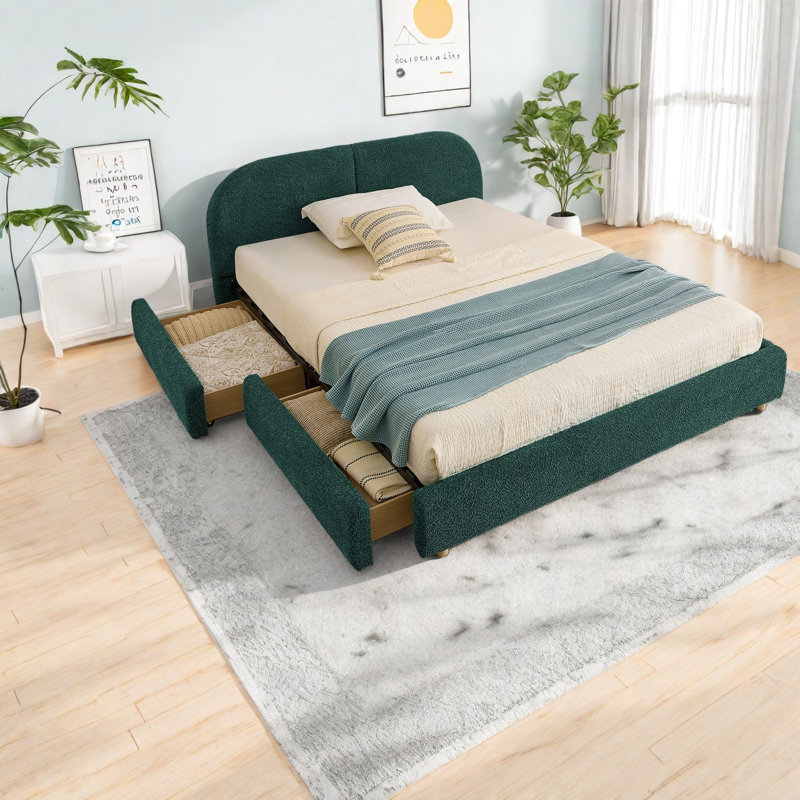 Lits modernes avec rangement, structure en MDF, design minimaliste, chambre à coucher