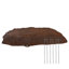 Ensemble de 2 pierres de jardin artificielles plates avec piquets - brun-1925230428-2088806064