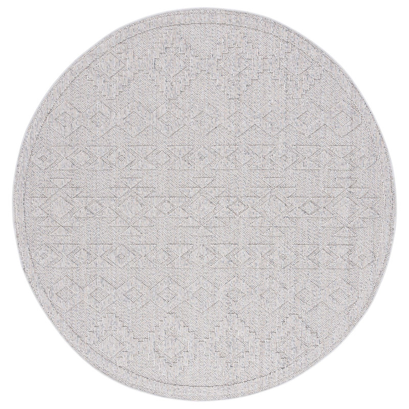 Amrom Southwestern Indoor/Outdoor Area Rug, Round 6'7"