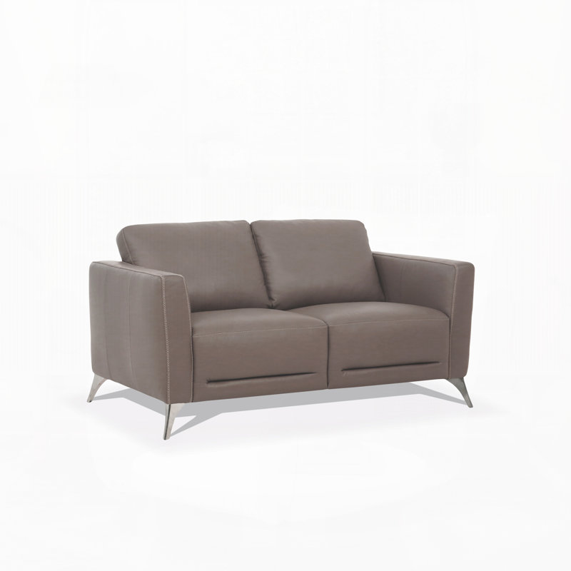Canapé moderne, L 59 po, taupe Faux Leather