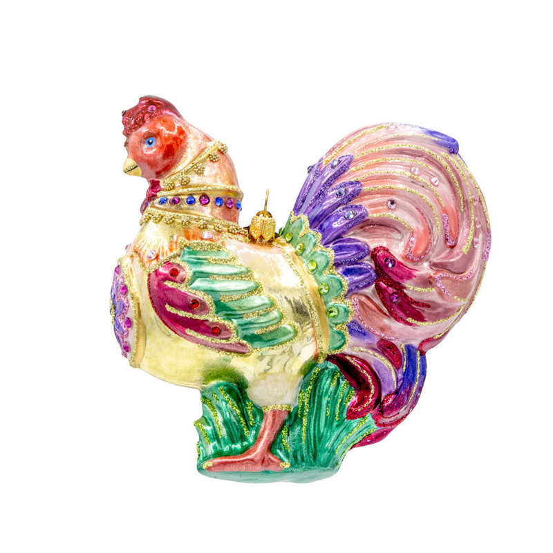 4.5'' Handmade Mouth-blown Glass, Hand-enameled, Crystal Animals Hanging Figurine Ornament