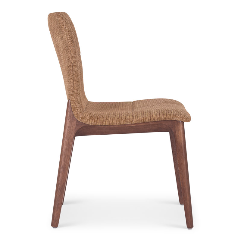 Modern Brazilian - Godan Side Chair, Nogal/Jackpot Terracotta