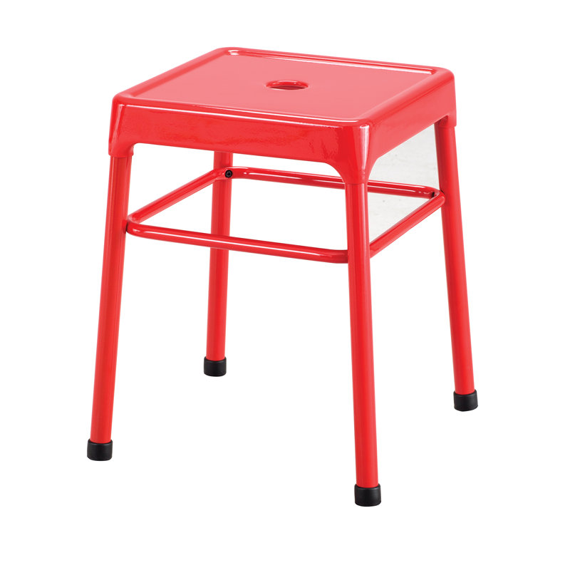 Safco Steel Stool, Red, 18"