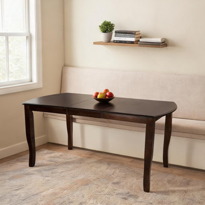 Table de salle à manger rectangulaire à 6 places avec rallonge, brun ton bois, bois de manguier massif, 72 x 38 x 30 pouces