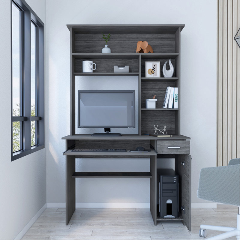 Bureau d'ordinateur Acequia, bureau, chêne fumé