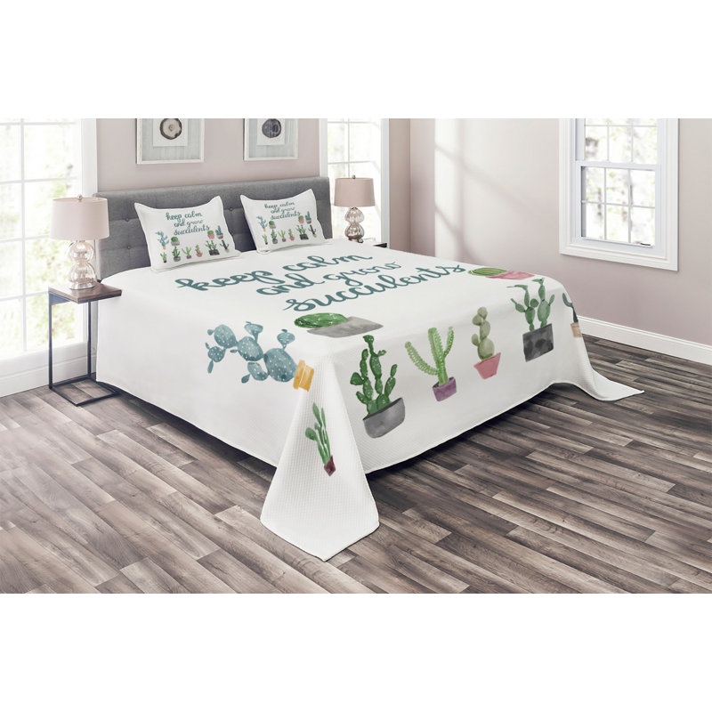 Coastal Polyester Coverlet, King Bedspread + 2 Shams