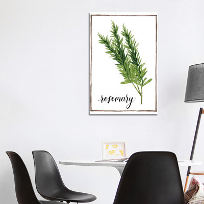 Watercolour Herbs V - Wrapped Canvas Print