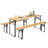 4 - Person Fir Solid Wood Patio Dining Set Rectangular Table