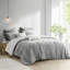 Édredon gris en coton double / grand. 100% avec impression sur l'envers. Conception réversible. 2 taies décoratives assorties. Lavable à la machine. . Diamant doux et confortable-116011551-116011552