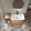 Meuble-lavabo mural avec tablettes de rangement pour lavabo en céramique et porte à fermeture en douceur-1910253990