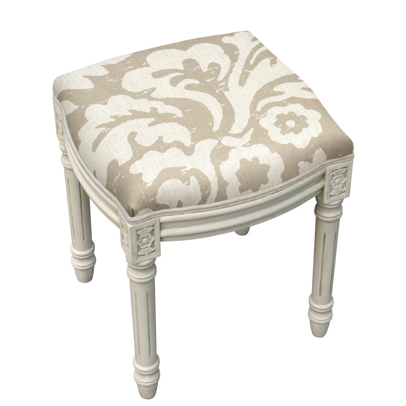 Tabouret de coiffeuse en lin Taupe