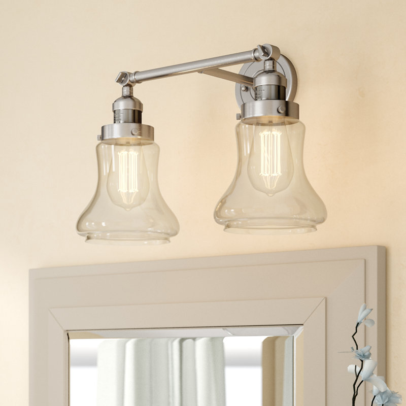Edda 2 - Light Dimmable Vanity Light, Brushed Satin Nickel, Clear