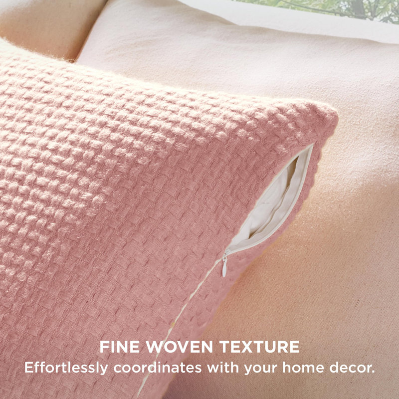 Housses de coussin en jacquard à carreaux, Rose