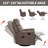 Genuine Leather Heat Massage Manual Recliner Chair with Rocker & Swivel for Living Room-1969748128
