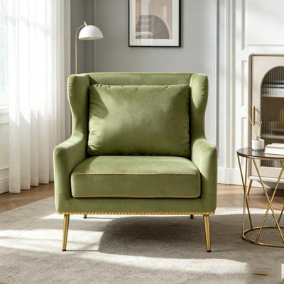 Modern Armchair Velvet Accent Chair Reading Chair