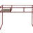 Yasin Clear Glass Top Writing Desk With Red Finish And Open Storage, Perfect For Modern Home Offices And Small Spaces.