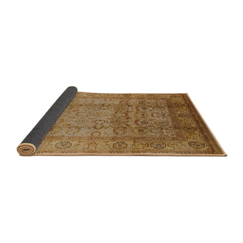 Tapis brun à motif oriental, Rond 4 pi