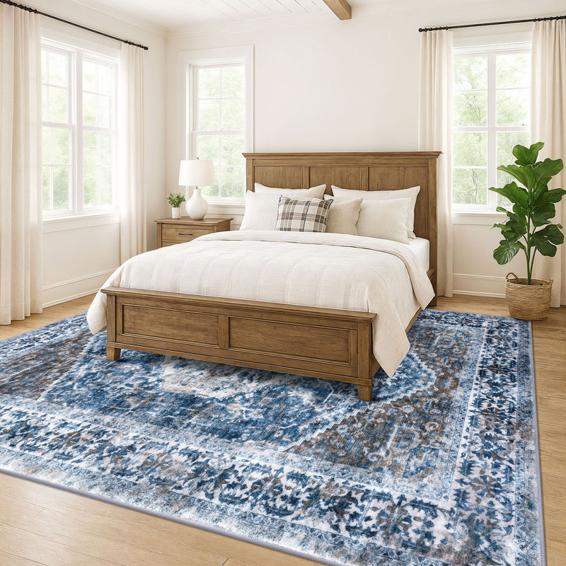 Jodhveer Area Rug Washable Rug Non-Slip Backing Indoor Rugs, Rectangle 10' x 14'