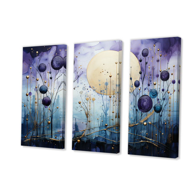 " Celestial Collage " 3 - Pieces, 40" H x 60" W x 1" D