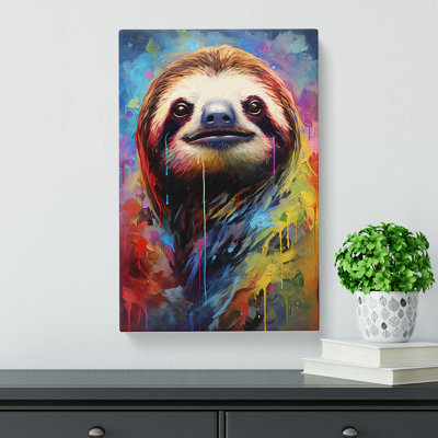 Sloth Modern - Wrapped Canvas