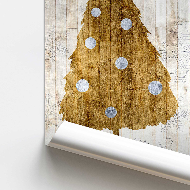 Imprimé d'arbres de Noël métalliques, H 18 po x l 24 po x P 0,1 po, Papier