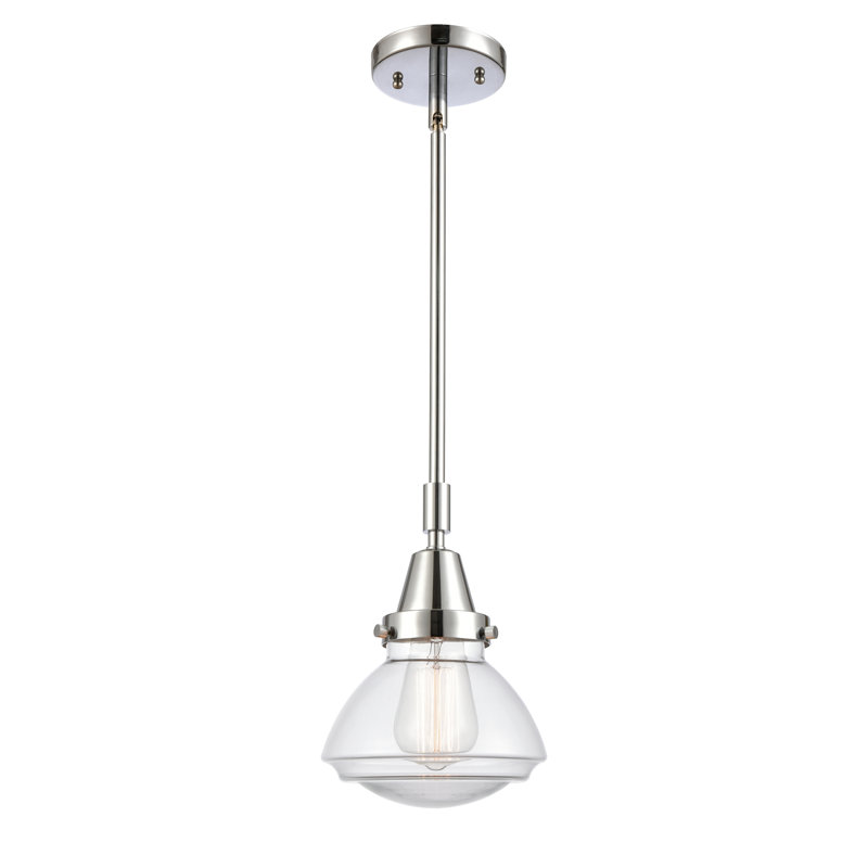 Luminaire suspendu en forme de cloche à 1 lumière Caille, Transparent, Chrome poli, DEL