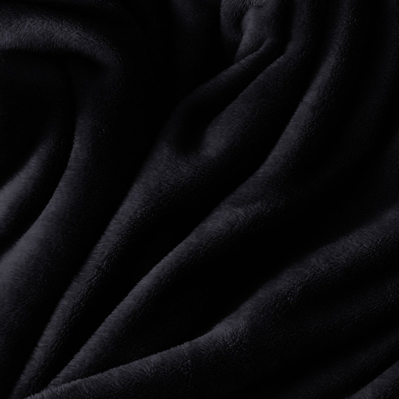 Makilah Sherpa Fleece Fur Blanket for Bed, Sofa Throw Soft all seasons , Black, 270cm H x 230cm W